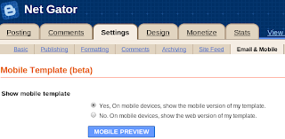 enable mobile view blospot blog from draft.blogger dashboard