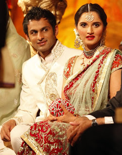 Bhabby Sania Mirza at her wedding reception, Sania Mirza Soahib Malik weddign reception