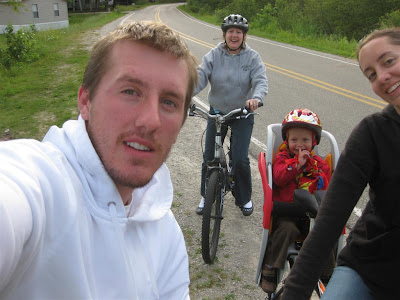 cottage, bike ride, family