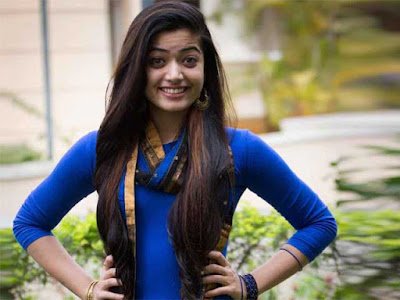 Rashmika Mandanna in blue dress images