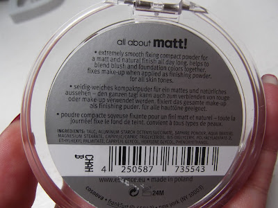 all about matt! fixačný kompaktný púder zloženie
