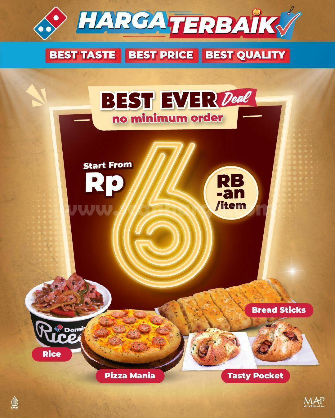 DOMINO’S PIZZA Promo BEST EVER DEAL – mulai Rp. 6 Ribuan per item