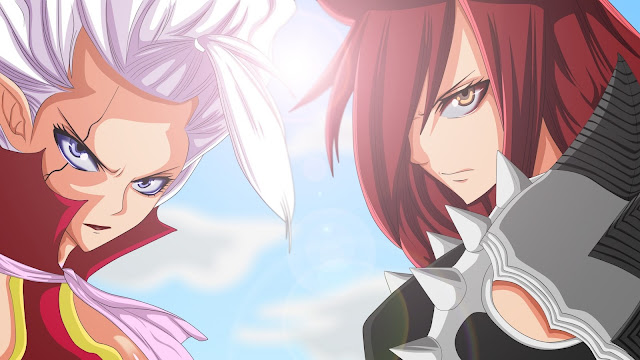 wallpaper anime fairy tail Erza and Mirajane