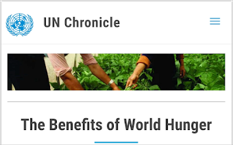 Nações Unidas: O artigo que eles removeram: “Os benefícios da fome no mundo”