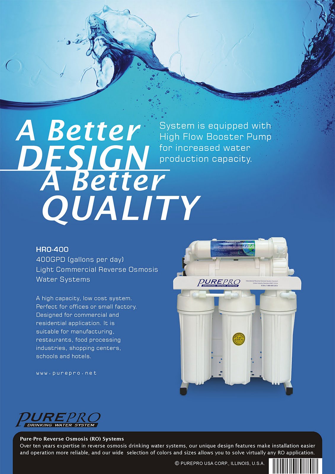 PurePro® HRO400 Light Commercial Reverse Osmosis Water System