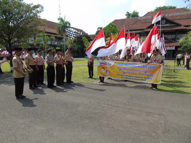 Kodim Karanganyar - Kirab Panji Tunas Kelapa Gerakan Pramuka Tahun 2019 Kabupaten Karanganyar