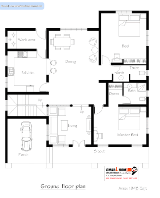 2811 Sqft Kerala Home Ground Floor Plan