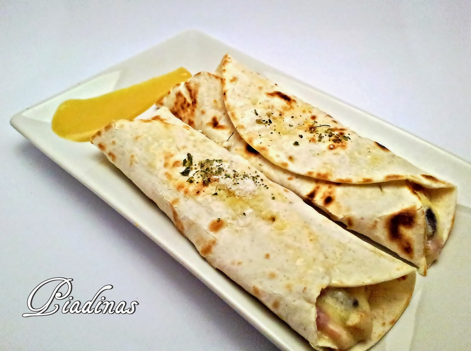 Dime la receta: Piadinas rellenas de bechamel, champiñones 