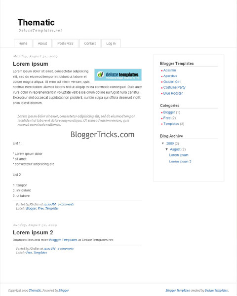 Fast Loading Blogger Template