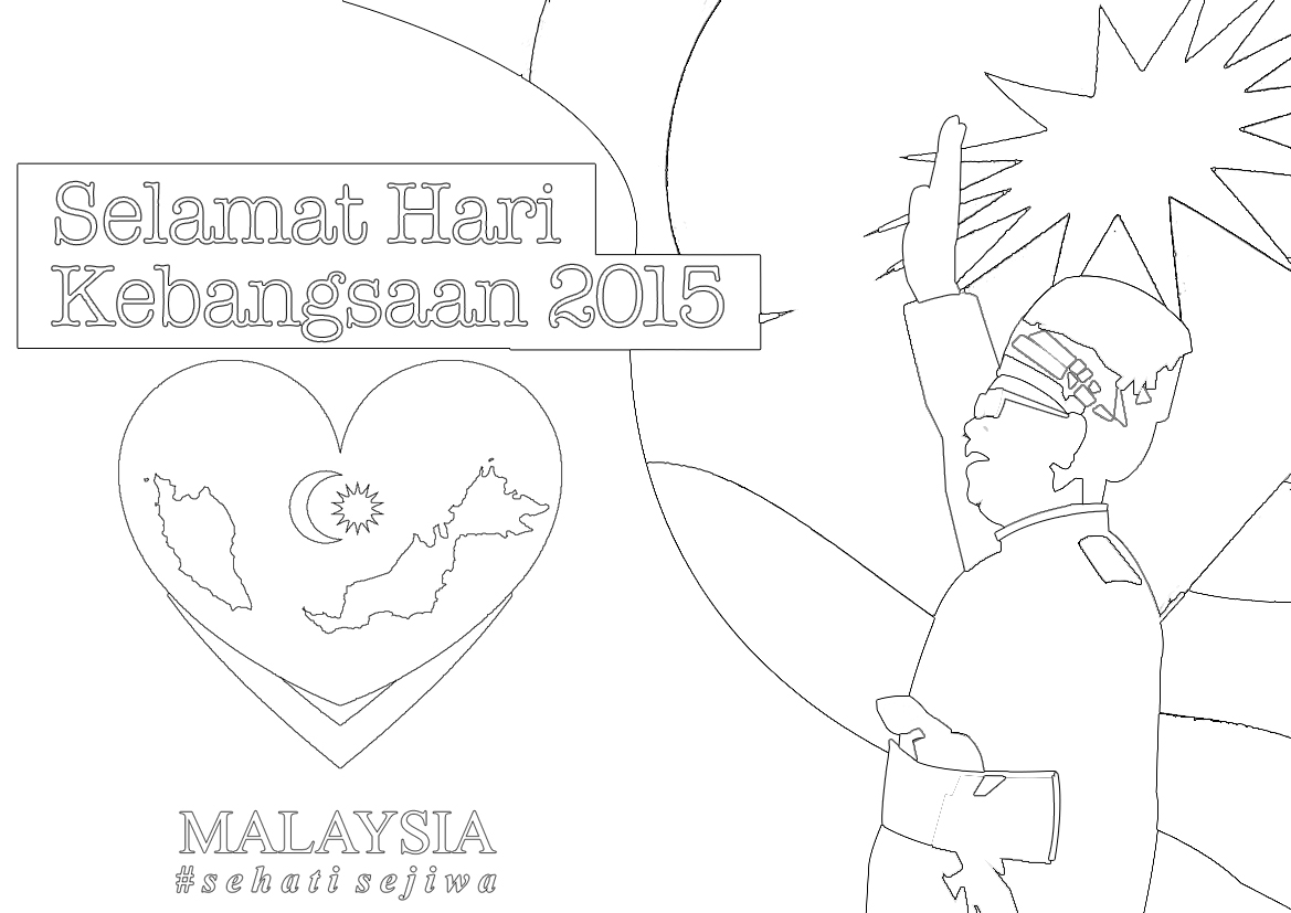 Selamat Hari Kebangsaan 2015 - Gambar Mewarna  Colouring 