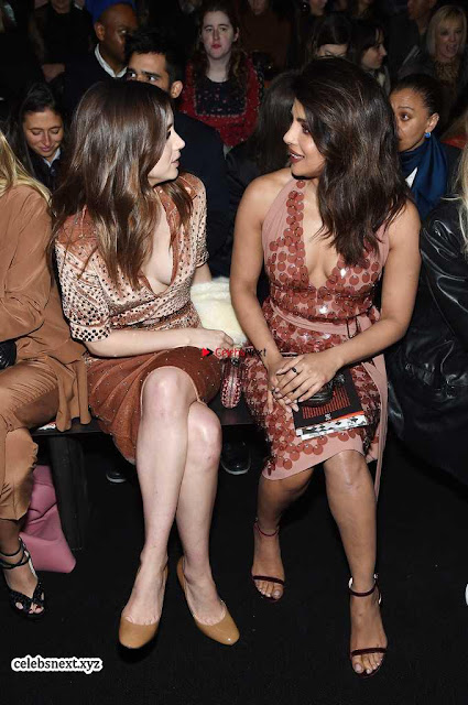 Priyanka Chopra is all brown in a deep neck beautiful dress at Bottega Veneta Show during NYFW ~  Exclusive 001.jpg