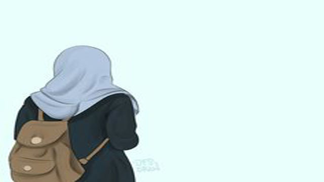 Gambar Kartun Muslimah Menghadap Belakang Terbaru
