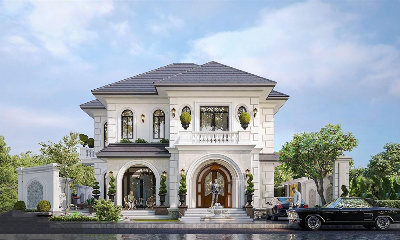 Thiết kế mẫu nhà biệt thự tân cổ điển sang trọng tiện nghi Nam Định