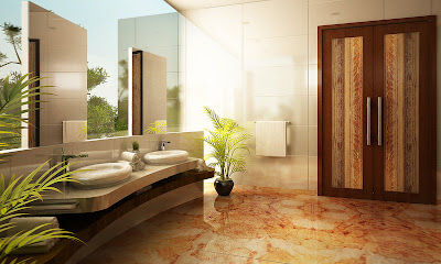 green bathroom decorating design ideas with marble tiles
