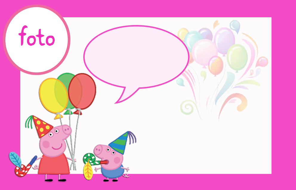 Peppa Pig: Free Printable Invitations, Labels or Cards.