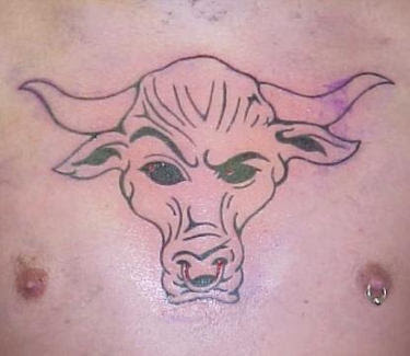 Bull tattoos are often drawn in a manner which portrays them as angry and 