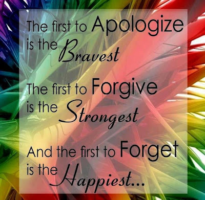 The first  to apologize is the bravest.