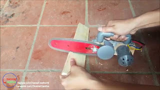 membuat chainsaw mini dari dinamo 12 volt