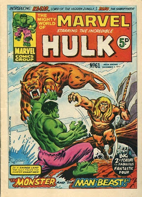 Mighty World of Marvel #61, Ka-Zar and Zabu vs The Hulk