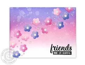 Sunny Studio Stamps: Friends & Family Flower Card by Mendi Yoshikawa