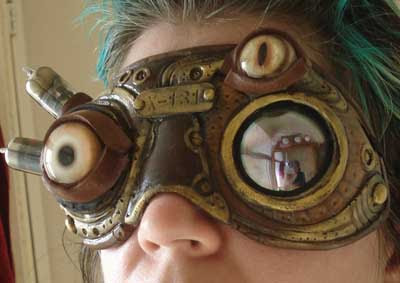 Steampunk Fashion   Dress on Steampunk Biomech Goggles With Devil Eyes