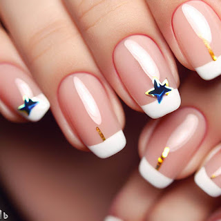 French Star manicure nail art design