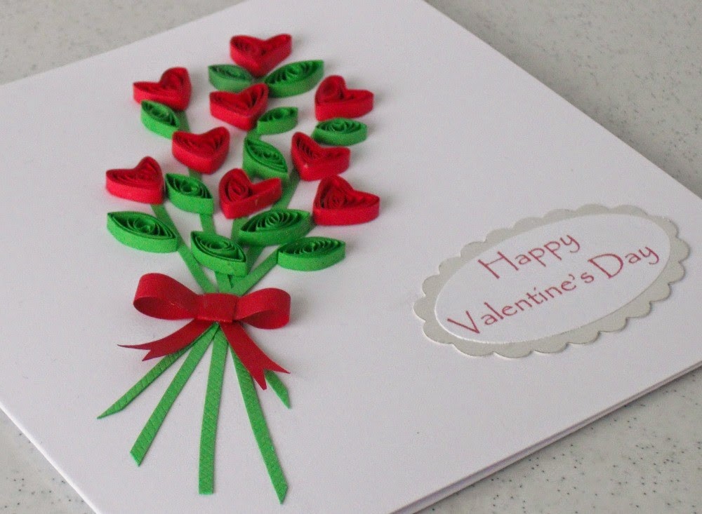paper quilling card for Valentine's Day