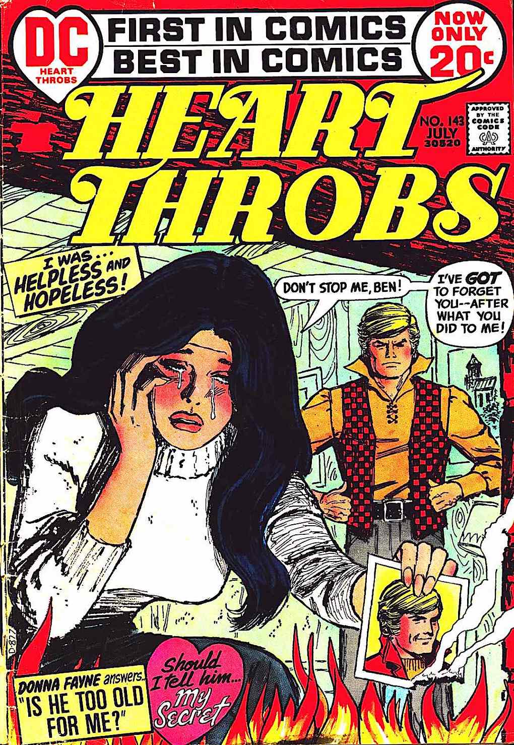 Heart Throbs romance comic book 1970s DC comics