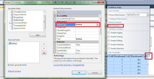 Grideview - Edit Fields - Button Type