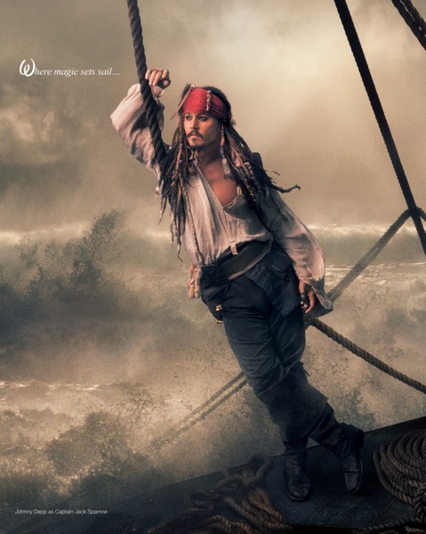 O ator Johnny Depp como Jack Sparrow (surpresa!!)