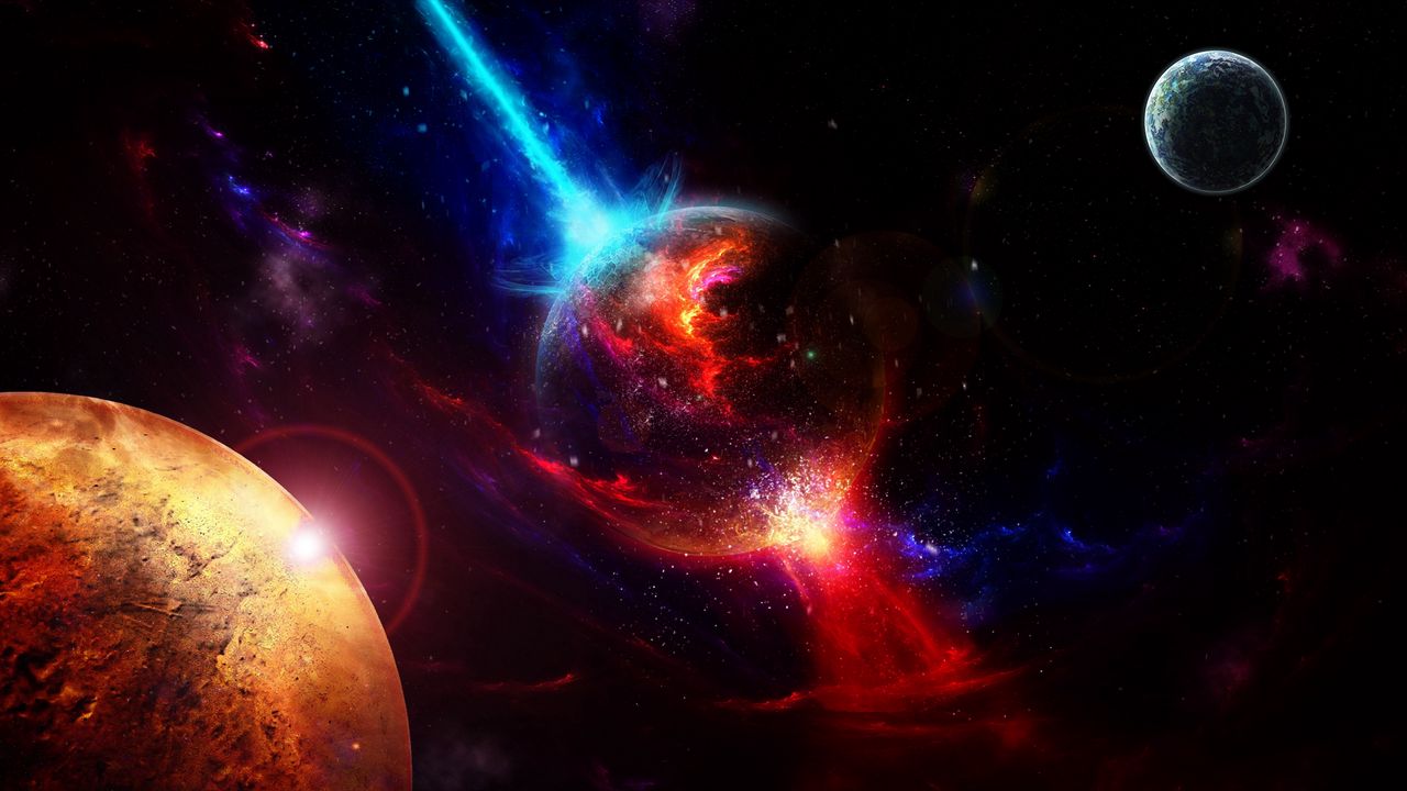 Wallpaper Space Planets Takeoff Explosion