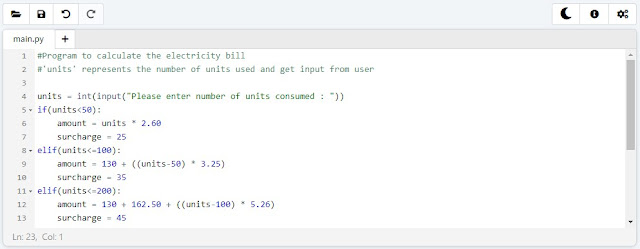 Python - Electricity Bill Generation Program01