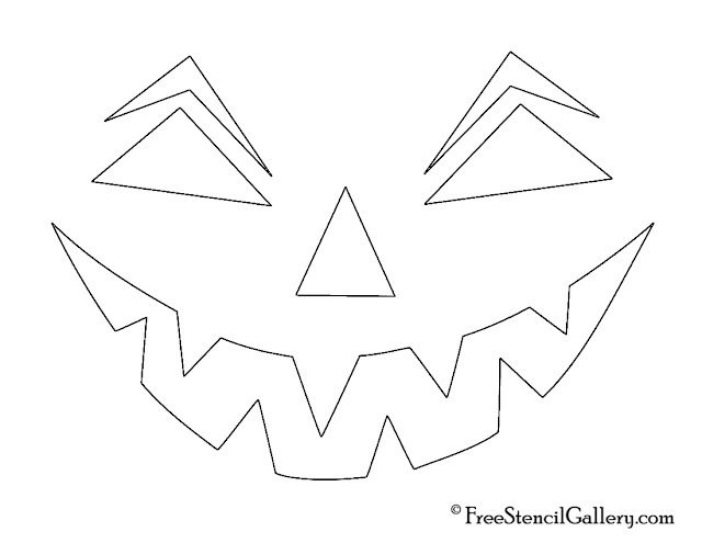 Free Printable easy funny jack o lantern face stencils patterns