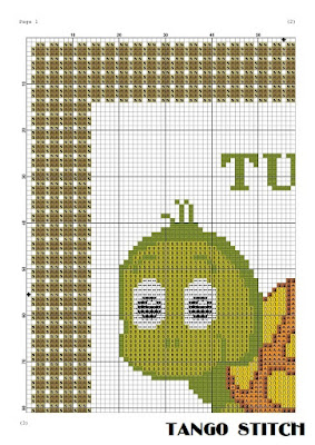 Turtle cross stitch pattern Nursery embroidery design - Tango Stitch