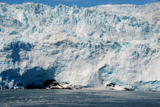 Calving Ice Breaking Off Holgate Glacier Kenai Peninsula Alaska