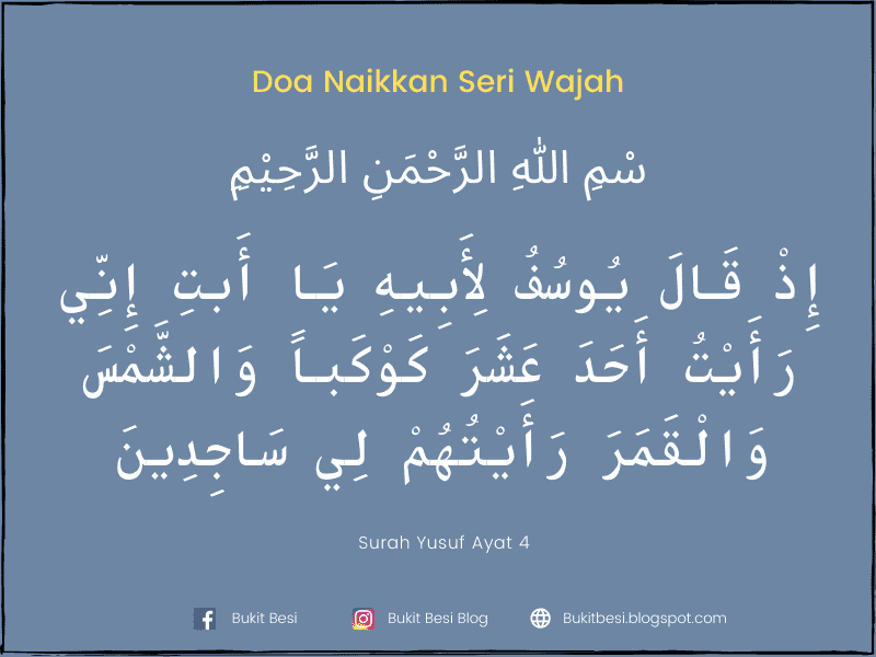 Doa Nabi Yusuf penyeri wajah lelaki perempuan