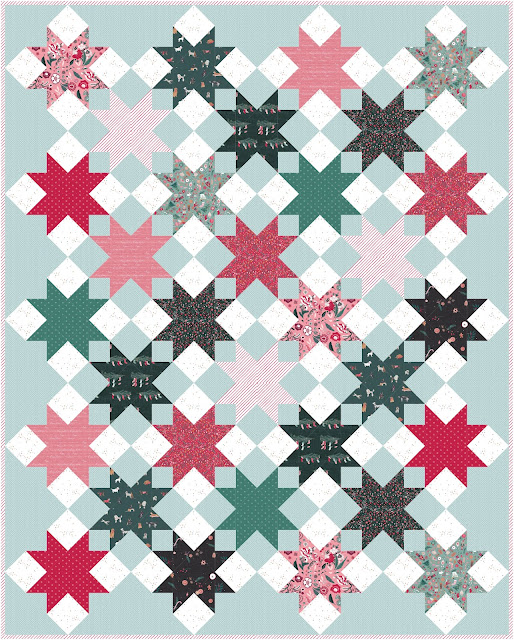 Shining Stars quilt pattern in Wintertale from Art Gallery Fabrics