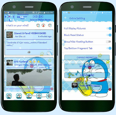 BBM MOD Doraemon Theme With Music Player New v3.2.2.8 APK