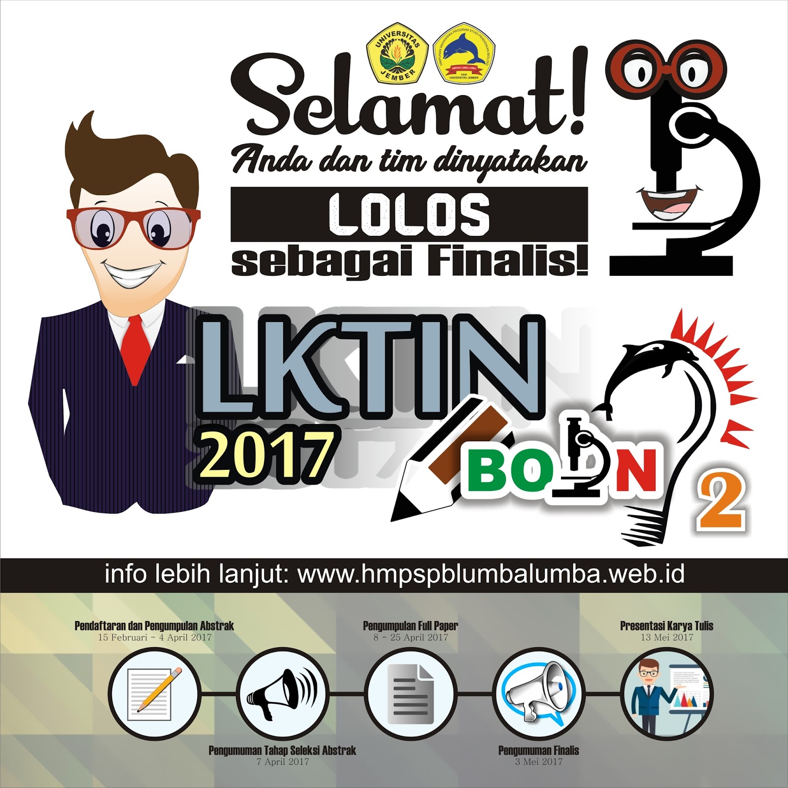 Pengumuman Finalis LKTIN BORN 2 tahun 2017 ~ HMPSP Biologi 