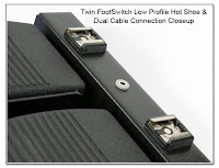 LT1024a: Twin FootSwitch Low Profile Hot Shoe & Dual Cable Connection Closeup