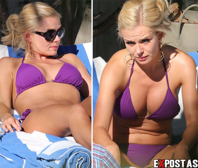 Katherine Jenkins de biquíni em piscina de hotel em Miami - 07 de Fevereiro de 2013