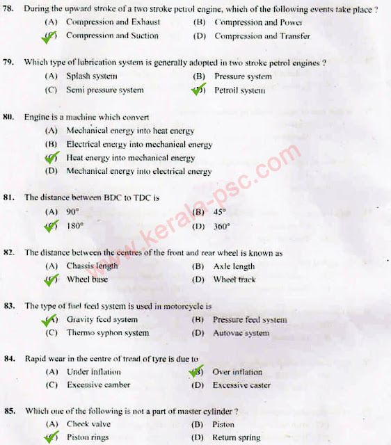 psc automobile question