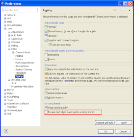 How to escape text when paste as String literal Eclipse Tips