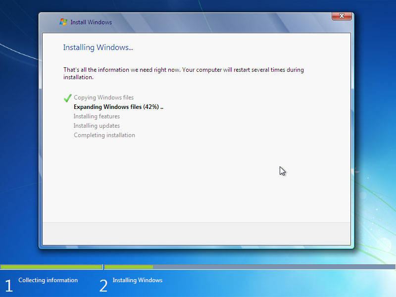 cara instal windows 7, transfer file