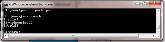 Thread synchronization in java
