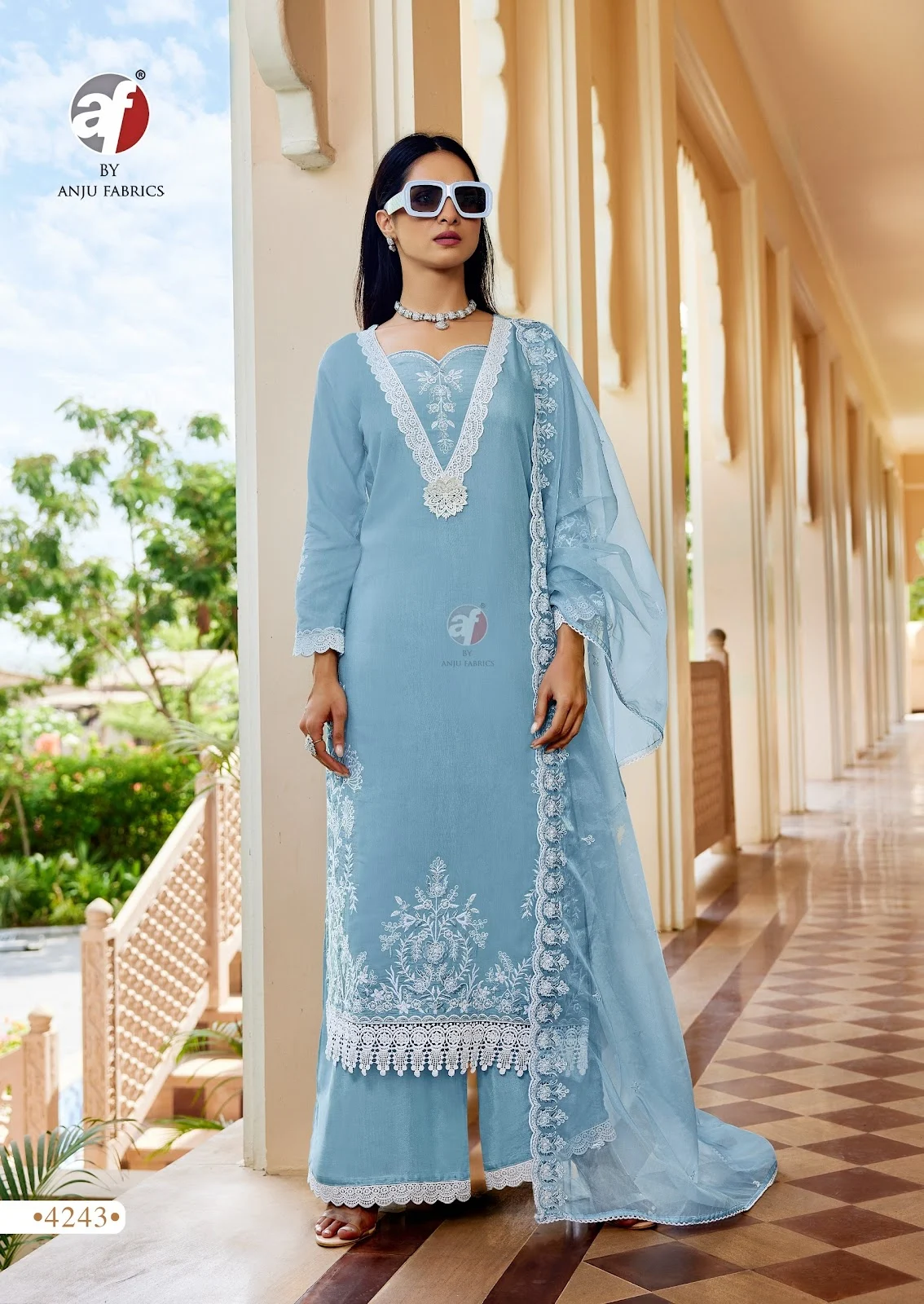 Sargam Vol 2 Af Muslin Lace Work Readymade Plazzo Style Suits
