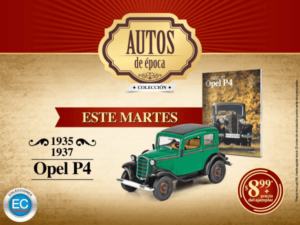 coleccion autos de epoca 1:43 el comercio ecuador, opel p-4 1:43