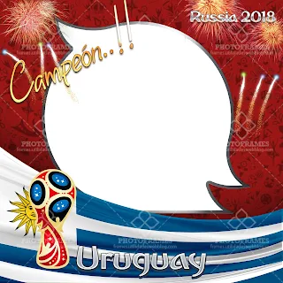 Marco para fotos de Uruguay con motivo al mundial de fútbol de Rusia 2018