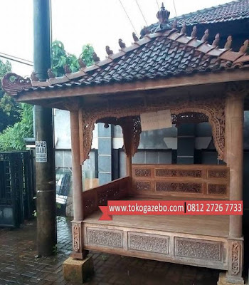 Gazebo Kayu Ukir Jati Lawas