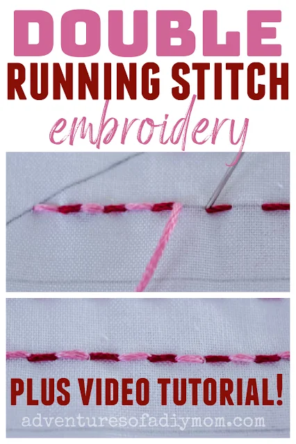 collage showing how to do the double running stitch